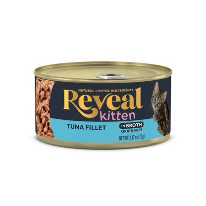 Wet Kitten Food, Tuna Fillet in Broth, 12 Pack of 2.47Oz Cans