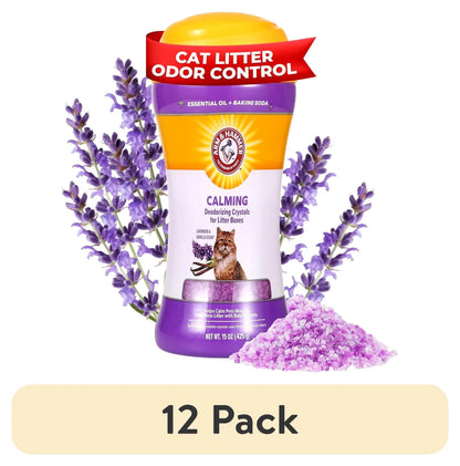 (12 Pack)  Cat Litter Deodorizing Crystals, Lavender & Vanilla Scent 15 Oz