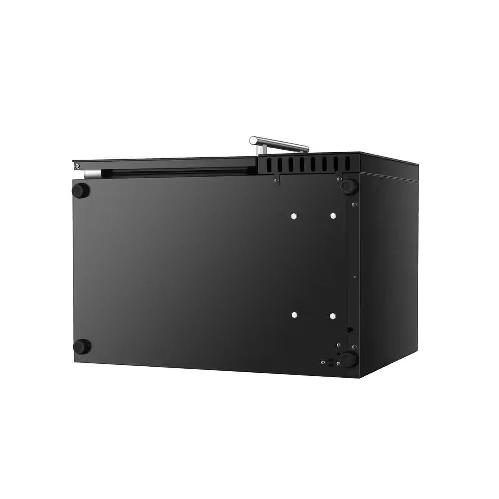 22In. Single Temperature Zone 12-Bottles Countertop/Wall-Mounted Beverage and Wine Cooler Black with anti UV Glass Door