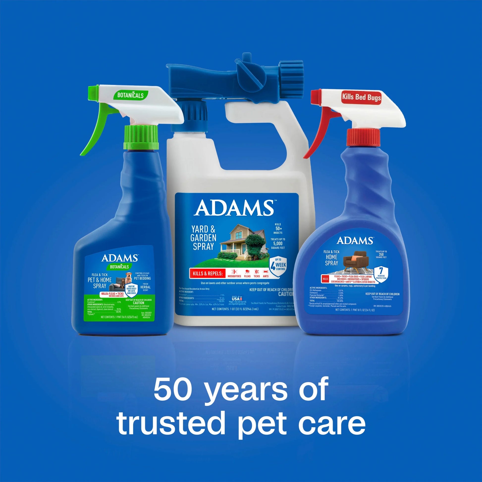 (4 Pack)  Flea & Tick Home Spray, Kills Fleas, Flea Eggs, Flea Larvae, Bed Bugs, Ticks, Ants (Except Carpenter, Harvester, Pharaoh and Fire Ants), Cockroaches, Spiders, & Mosquitoes in the Home, 24 Fl Oz