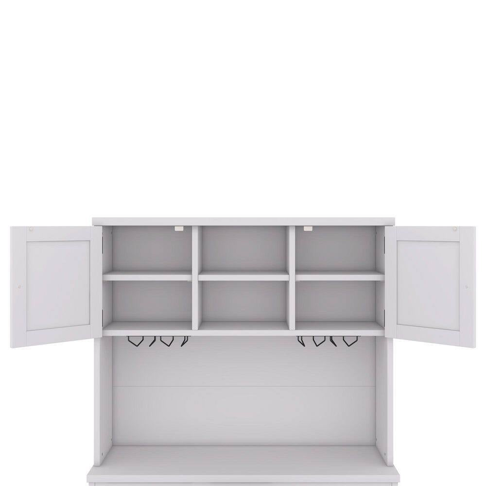 47 In. W X 16 In. D X 74 In. H White Linen Cabinet, Coffee Bar Cabinet Kitchen Cabinet with Storage, Wine Cabinet