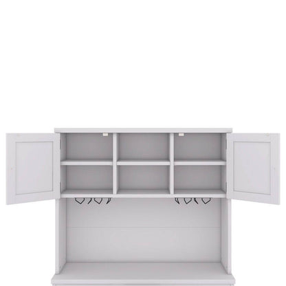 47 In. W X 16 In. D X 74 In. H White Linen Cabinet, Coffee Bar Cabinet Kitchen Cabinet with Storage, Wine Cabinet