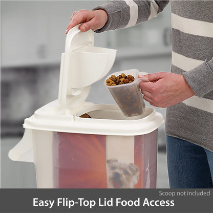 "Bag-In" All Pets Food Dispenser with Pouring Spout and Handle - 16QT