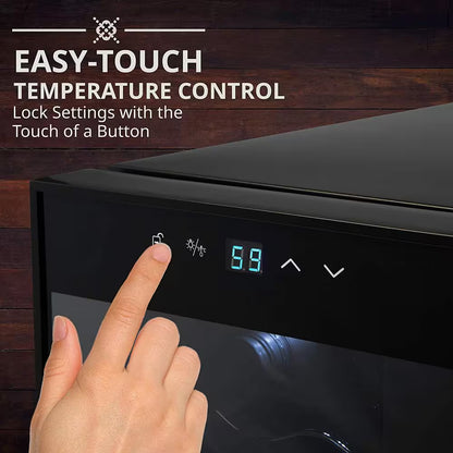 Single Zone 51-Bottle Freestanding Wine Cooler Refrigerator with Wifi and Lock in Black