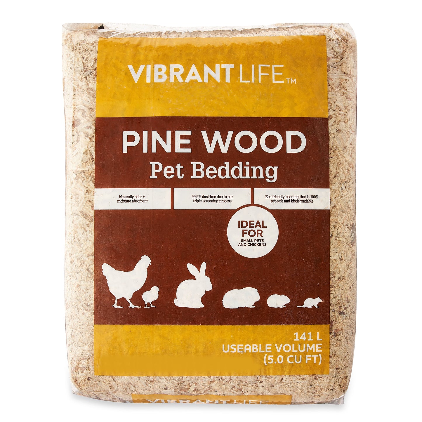 (4 Pack)  Pine Wood Pet Bedding, 141 L Bag