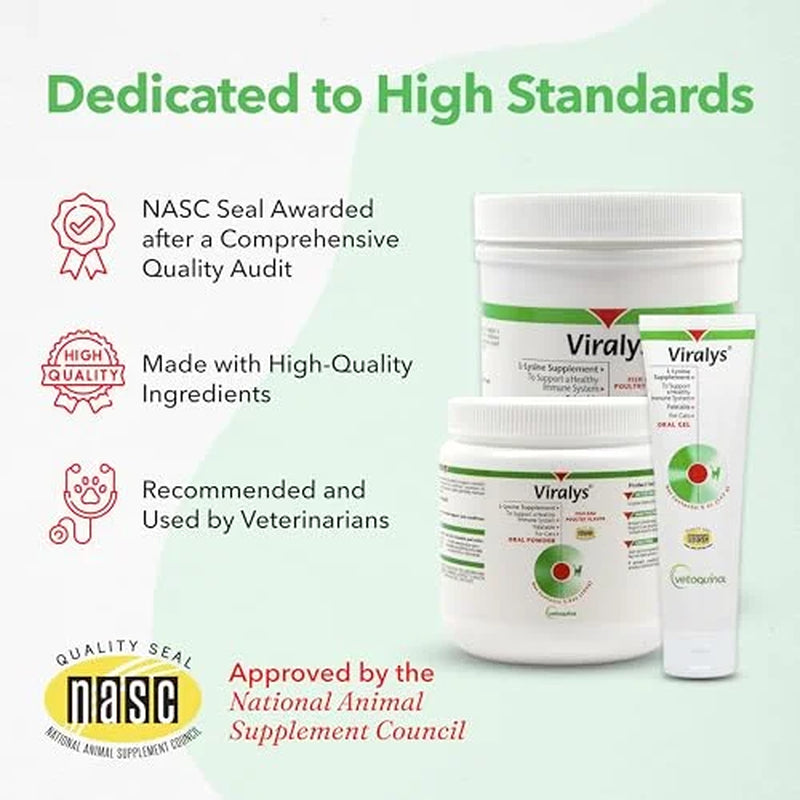 Viralys Gel L-Lysine Supplement for Cats, 5Oz - Cats & Kittens of All Ages - Immune Health - Sneezing, Runny Nose, Squinting, Watery Eyes - Palatable Maple Flavor Lysine Gel