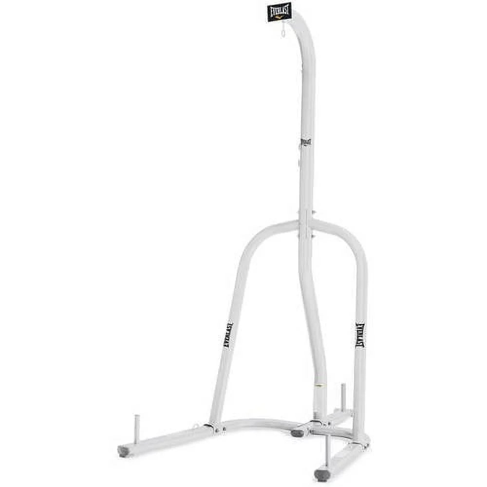 Single Station Heavy-Duty Punching Bag Stand, Powder-Coated Steel, 100 Lb Capacity, White