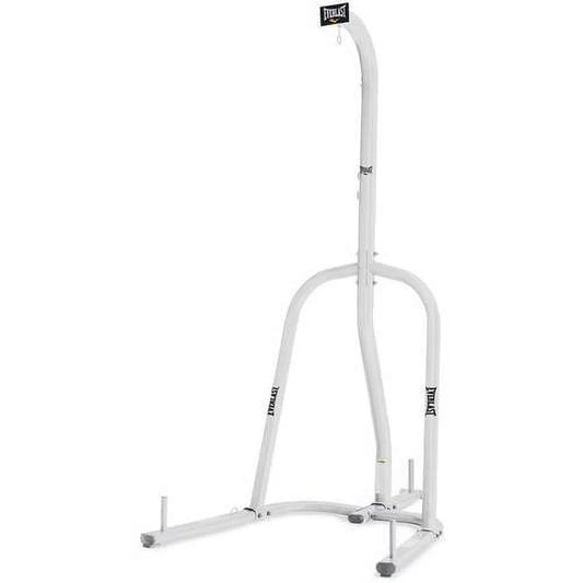 Single Station Heavy-Duty Punching Bag Stand, Powder-Coated Steel, 100 Lb Capacity, White