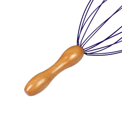 Wooden Scalp Massager, Stainless Legs, Purple