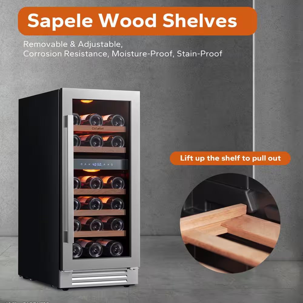 30 In. Quad Zone Cellar Cooling Unit 56-Bottles Built- in Wine Cooler Side-By-Side Refrigerators Frost Free in Black