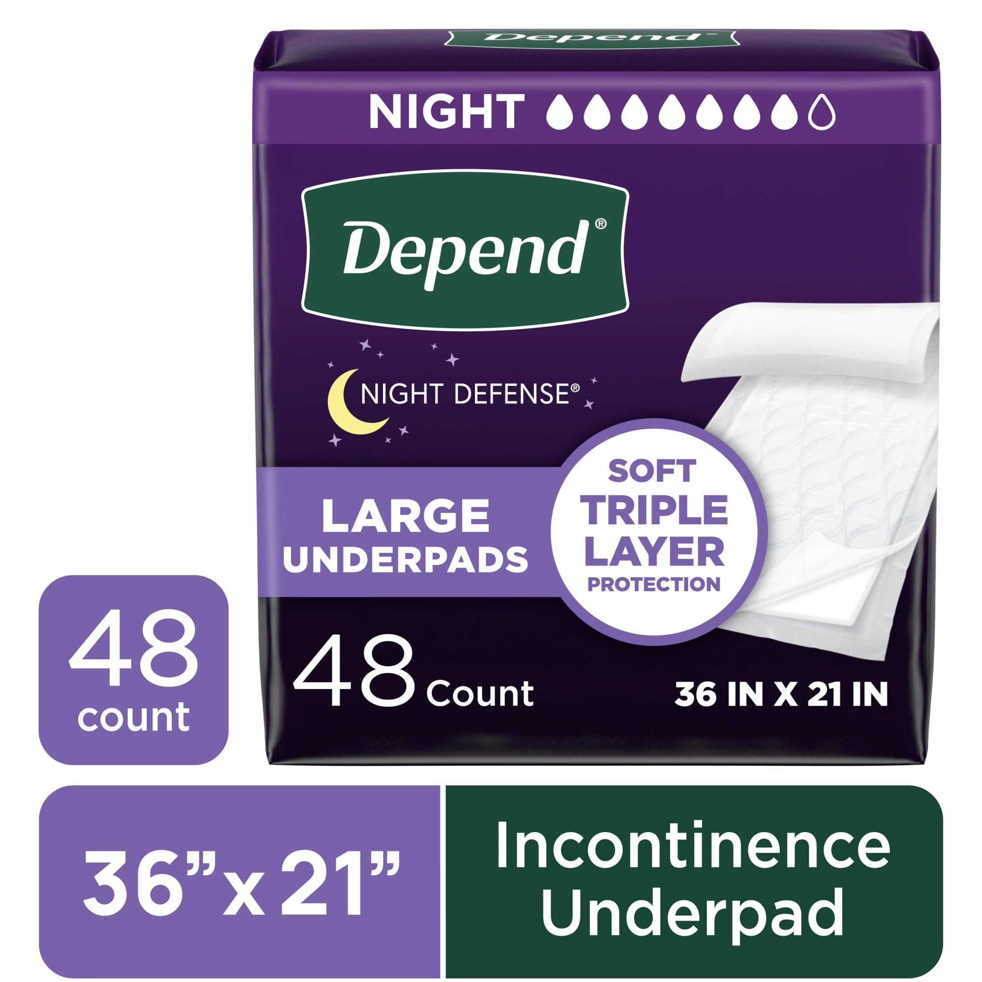 Underpads, Disposable Incontinence Bed Pads for Adults, 36" X 21", 48 Count