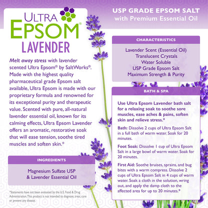 Ultra Epsom Lavender Bath Salts, 18 Pound Bag