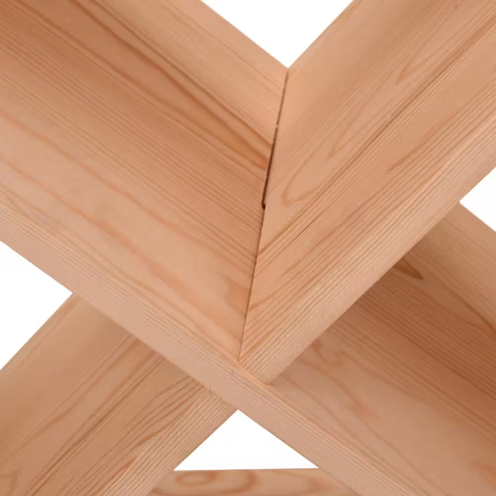 24-Bottle Burlywood Modular Wine Rack, Stackable Wine Storage Cube for Bar Cellar Kitchen Dining Room