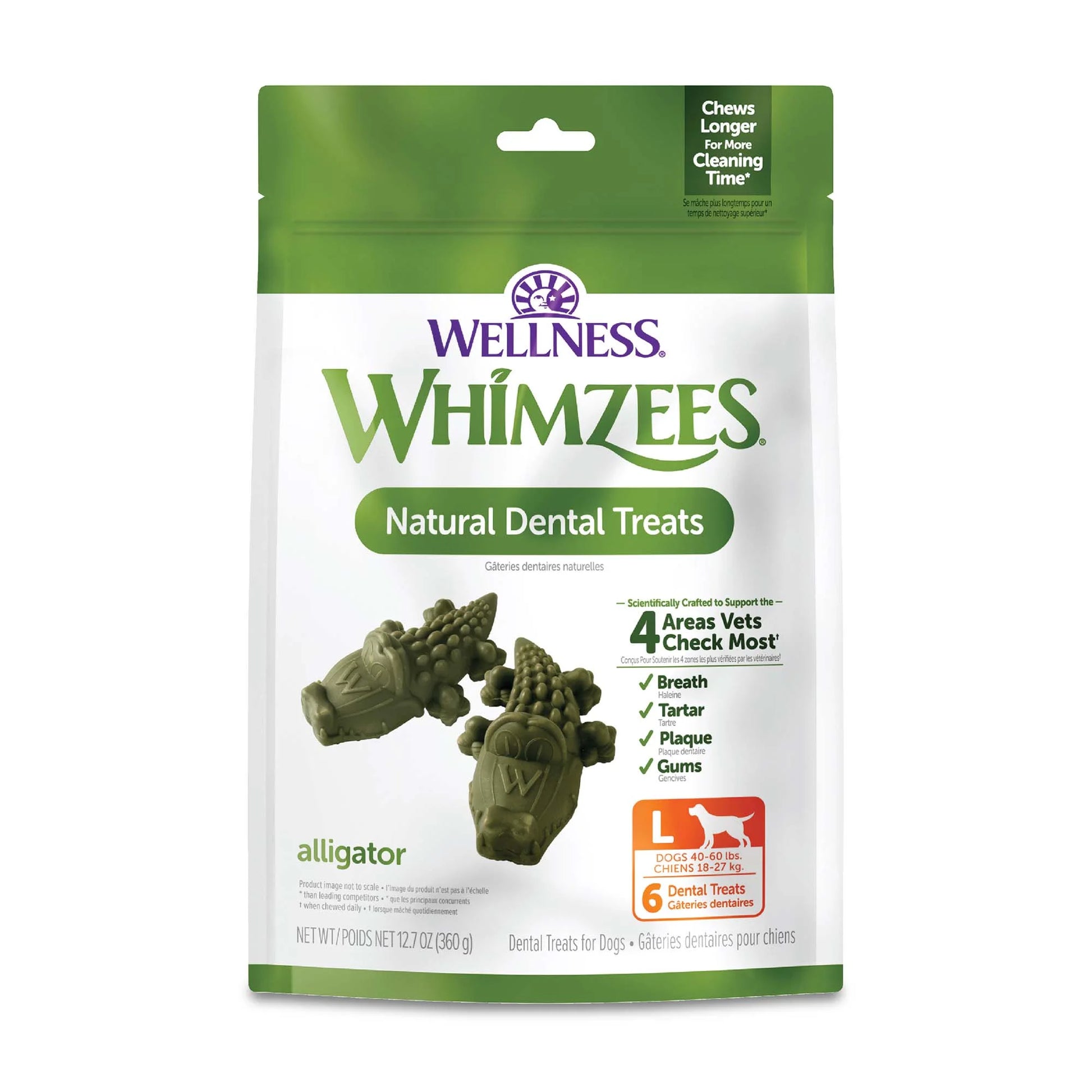 Wellness® ® Alligator Natural Grain Free Dental Chews for Dogs, Medium Breed, 12 Count