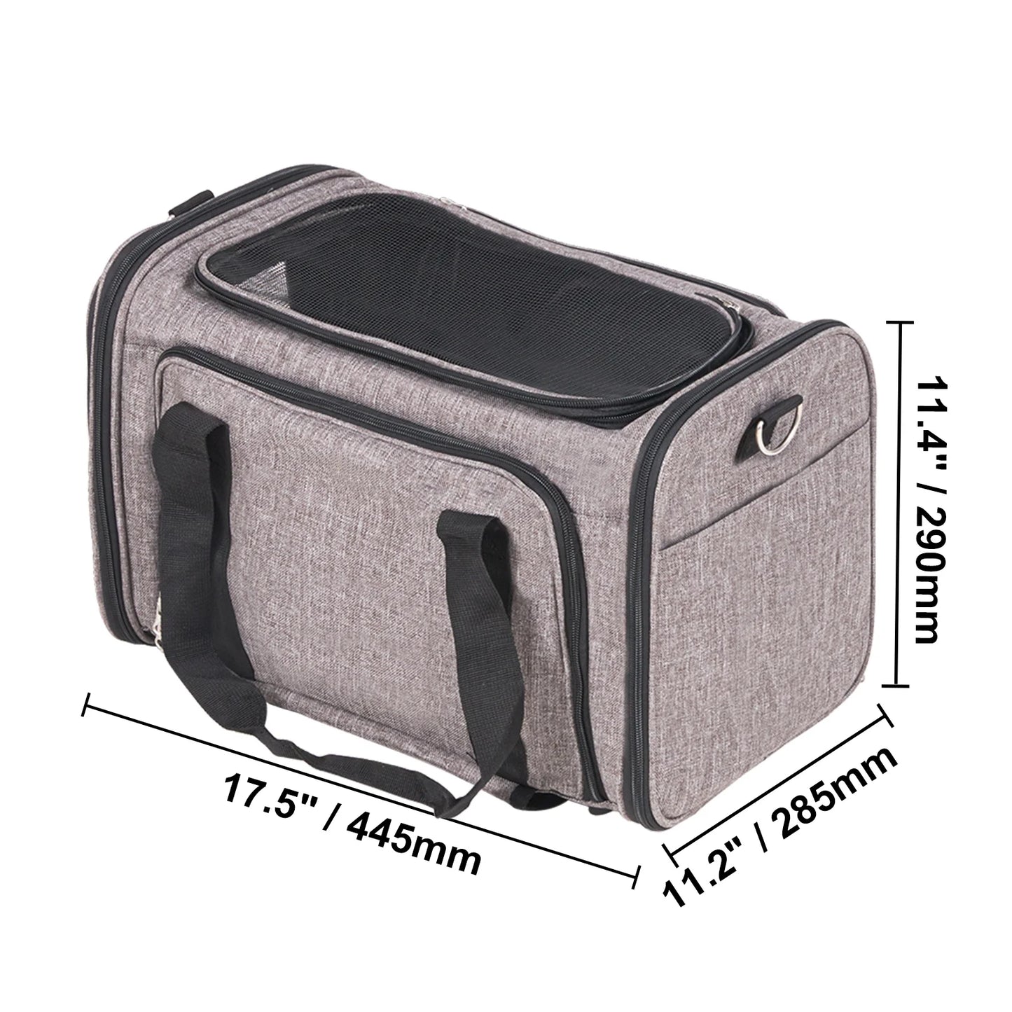 25 -Pound Scroll Pet Vehicle, Gray, Suitable for Cats and Dogs, Small and Medium -Sized Animals, Kittens Puppy Cat Vehicle with Wheels, Airlines Approve