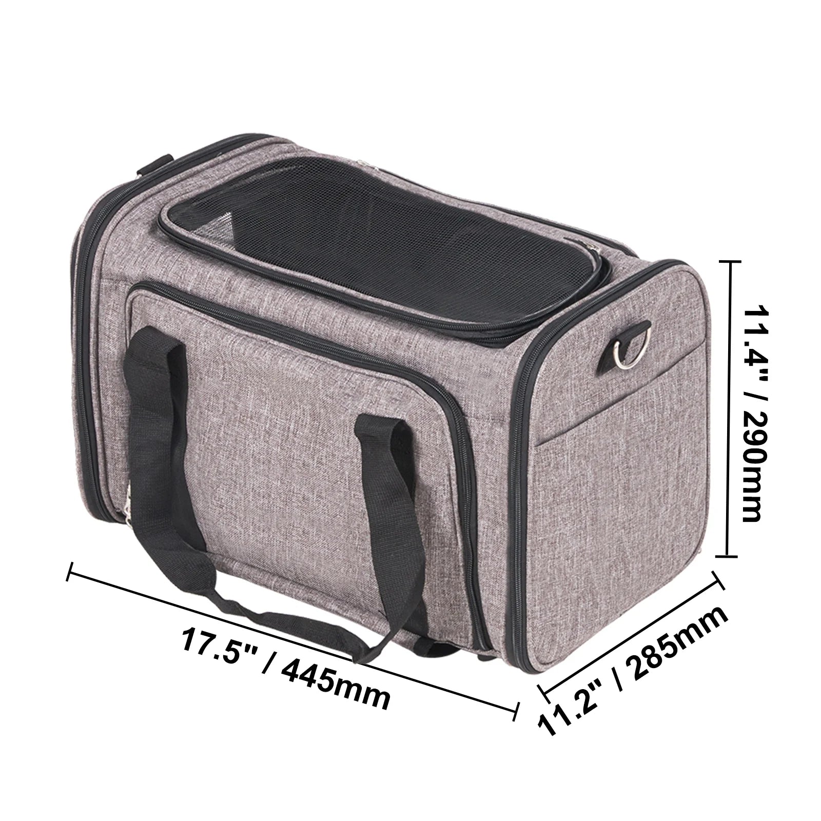 25 -Pound Scroll Pet Vehicle, Gray, Suitable for Cats and Dogs, Small and Medium -Sized Animals, Kittens Puppy Cat Vehicle with Wheels, Airlines Approve