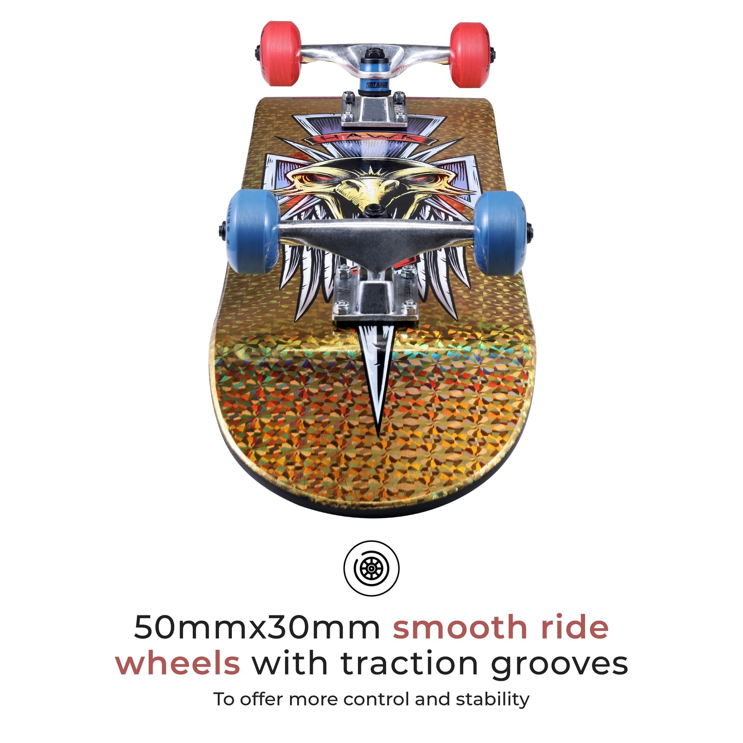 31” Metallic Gold Hawk Dagger Popsicle Skateboard, 50Mm X 30Mm Wheels, Kids Ages 5+