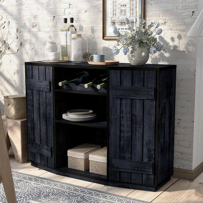 Shedd Rustic Navy Blue Buffet with 2-Shelves
