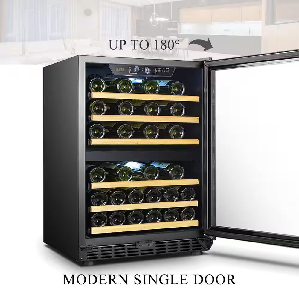 25 In. 44-Bottle Stainless Steel Dual Zone Wine Refrigerator