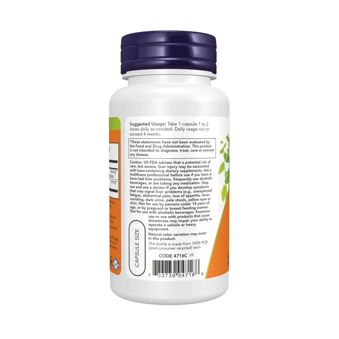 Supplements, Kava Kava Extract 250 Mg, 30% Kavalactones, Herbal Relaxation Blend*, 60 Veg Capsules