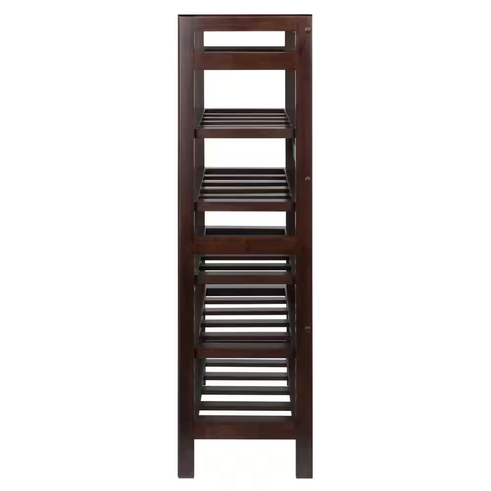 Silvi 30-Bottle Walnut Floor Wine Rack