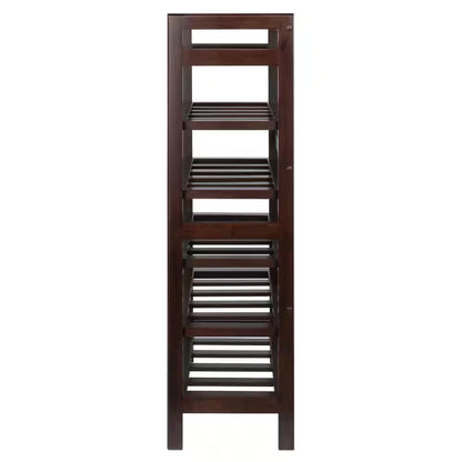 Silvi 30-Bottle Walnut Floor Wine Rack