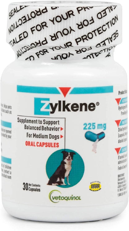 Zylkene Calming Behavior Support Supplement, Helps Promote Relaxation and Reduce External Stress Factors, Daily Behavioral Support and Anxiety Relief, Dog or Cat, 65Lbs+, 450Mg, 30Ct
