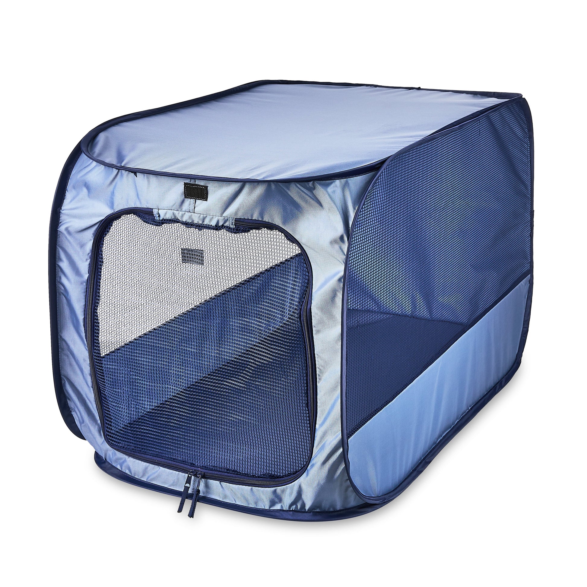 Soft-Sided Pop Open Dog Kennel, Blue, Large
