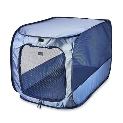 Soft-Sided Pop Open Dog Kennel, Blue, Large