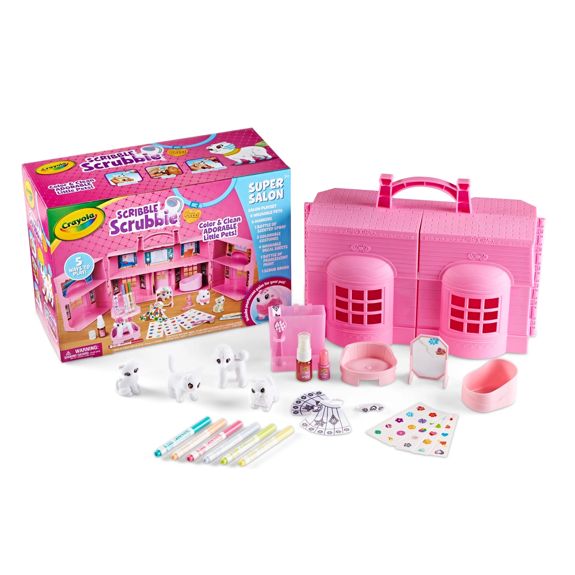 Scribble Scrubbie Pets Super Salon, Creative Toys for Kids, Coloring Gifts for Girls & Boys, Arts and Crafts, Ages 3+