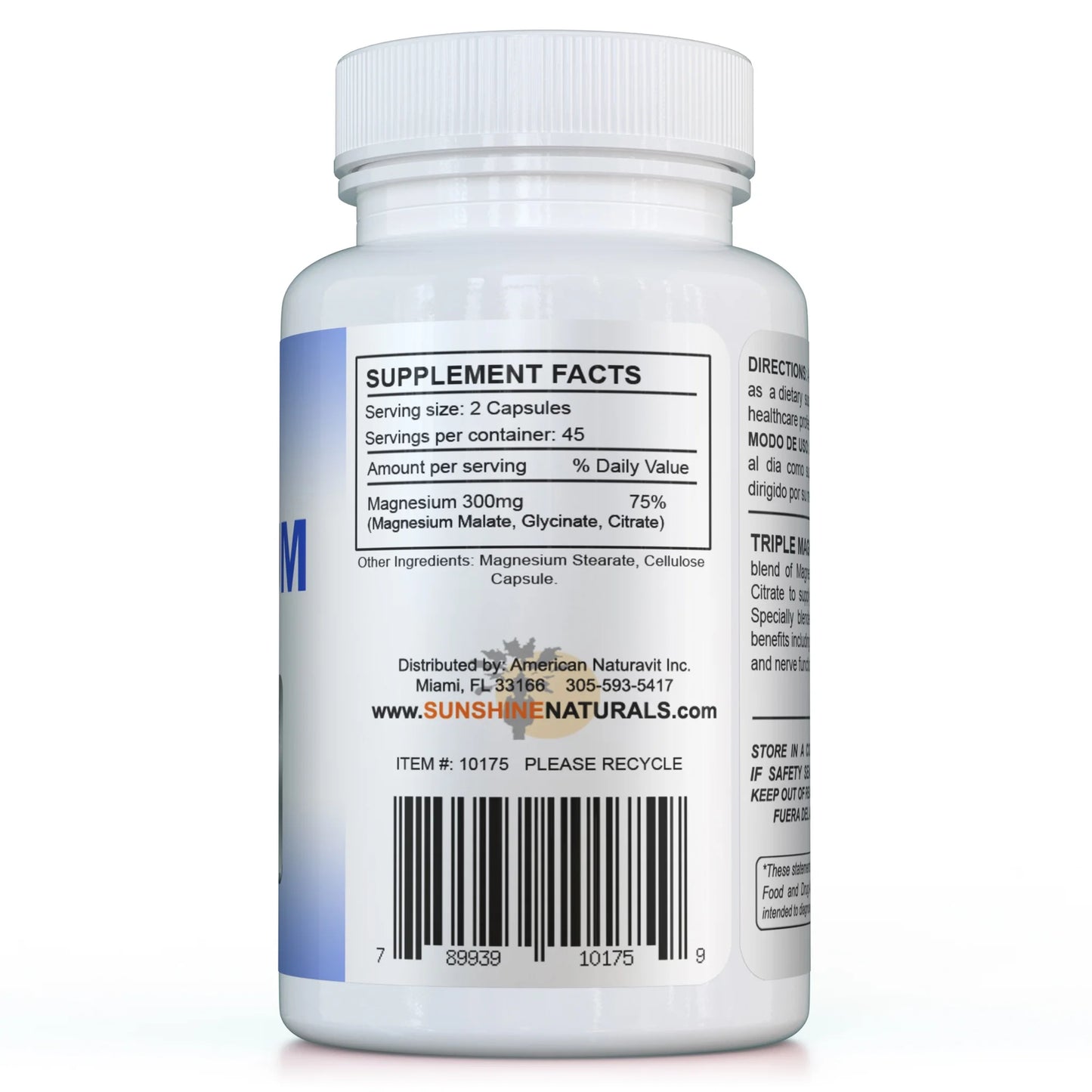 Triple Magnesium Dietary Supplement, 90 Capsules