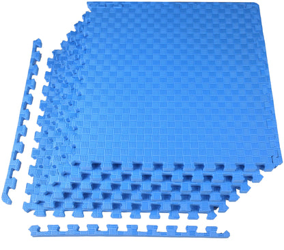 1/2 In. Thick Flooring Puzzle Exercise Mat with High Quality EVA Foam Interlocking Tiles, 6 Piece, 24 Sq Ft. Black