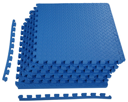 1/2 In. Thick Flooring Puzzle Exercise Mat with High Quality EVA Foam Interlocking Tiles, 6 Piece, 24 Sq Ft. Black