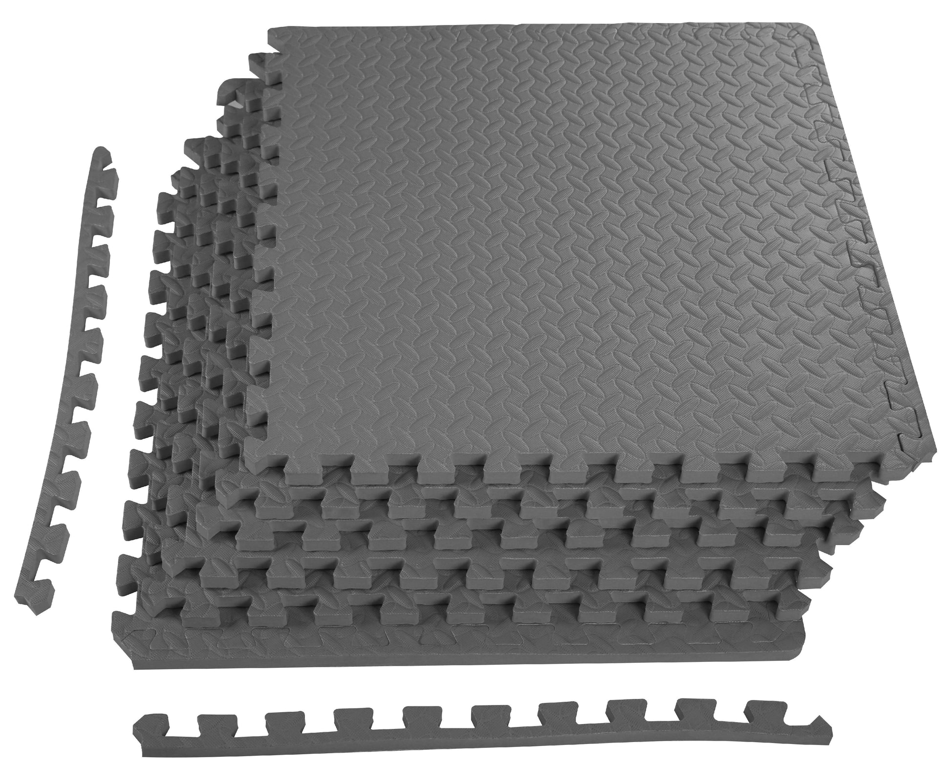 1/2 In. Thick Flooring Puzzle Exercise Mat with High Quality EVA Foam Interlocking Tiles, 6 Piece, 24 Sq Ft. Black