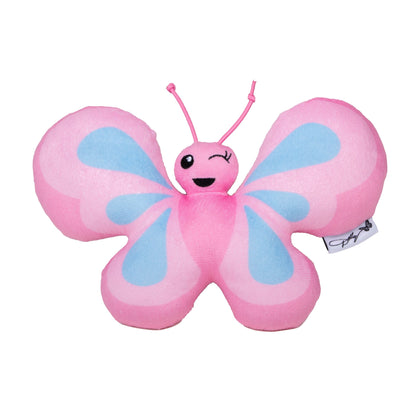 , Dog Toys, Plush Polyester Butterfly Pet Toy, Pink, One Size