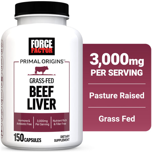 Primal Origins Beef Liver, Grass Fed Beef Organ Supplement, Pasture-Raised, Hormone & Antibiotic Free, Non-Gmo, 150 Capsules