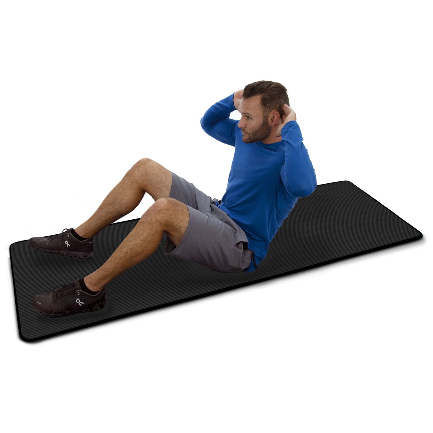 - Multi-Purpose Fitness Mat 8Mm - Padded, Skid & Tear Resistant 24" X 72" Black