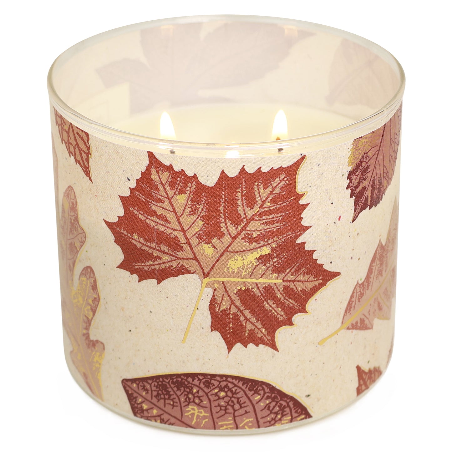 3-Wick Maple Pumpkin Latte Orange Plaid Design, 13-Ounce