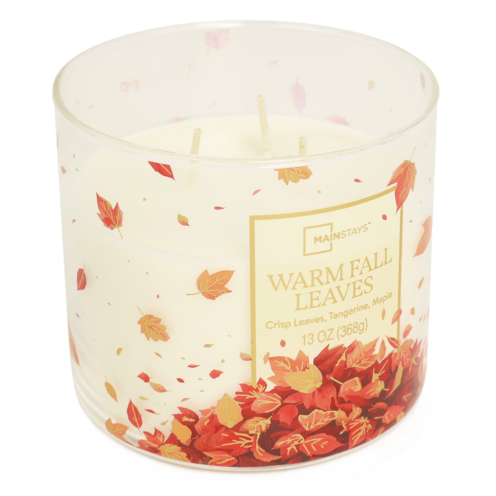 3-Wick Maple Pumpkin Latte Orange Plaid Design, 13-Ounce