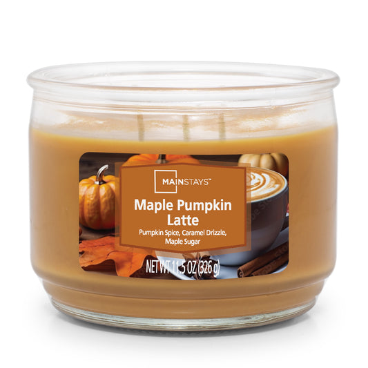 3-Wick Glass Jar Candle, Maple Pumpkin Latte, 11.5 Oz