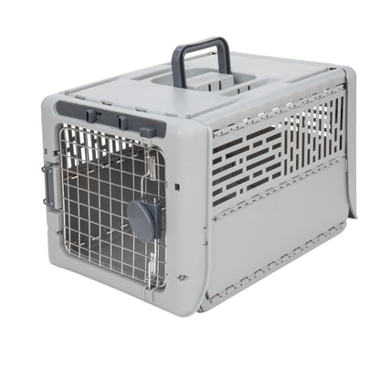 19" Collapsible Dog Kennel, Gray, XS, for Pets up to 20 Lbs