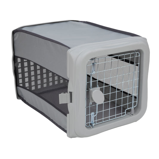 22.5-Inch Collapsible Pop-Up Dog Kennel, Gray, Small