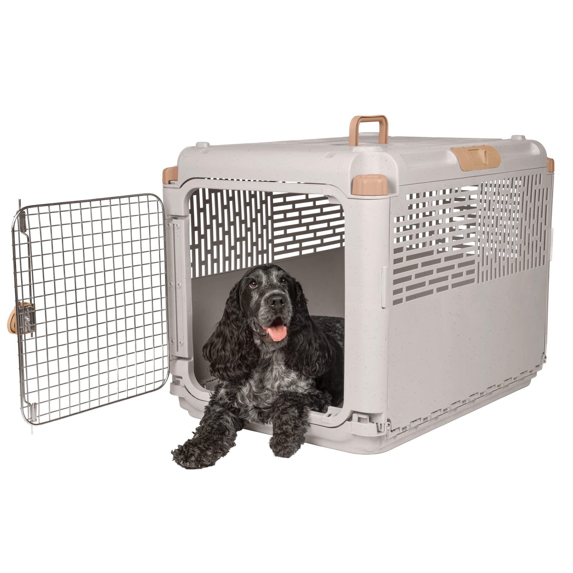 19" Collapsible Dog Kennel, Gray, XS, for Pets up to 20 Lbs