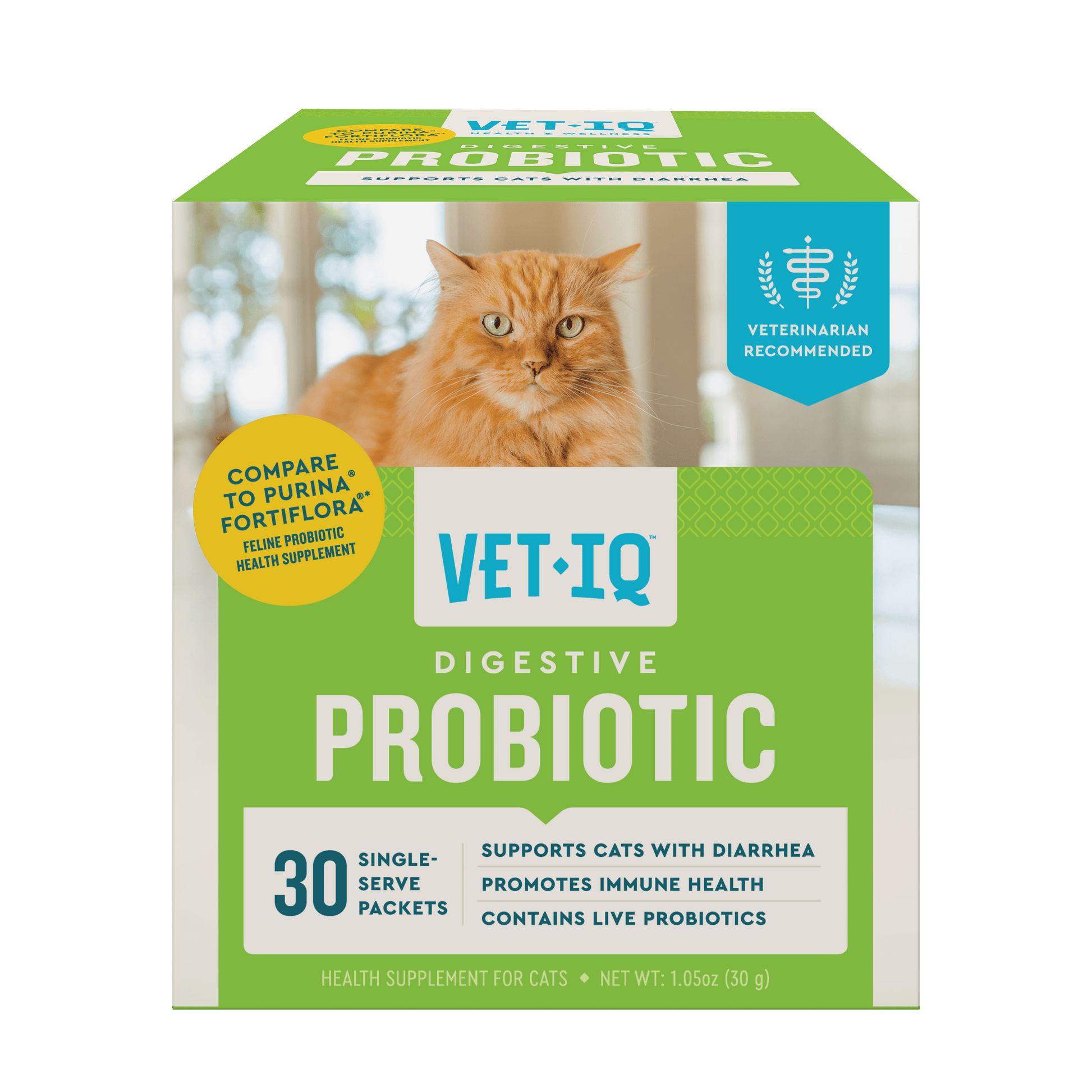Probiotic Cat Powder Supplement for Digestive Health, 30 Packets