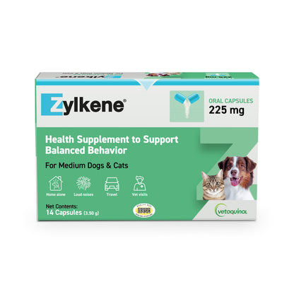 Zylkene Calming Behavior Support Supplement, Helps Promote Relaxation and Reduce External Stress Factors, Daily Behavioral Support and Anxiety Relief, Dog or Cat, 65Lbs+, 450Mg, 30Ct