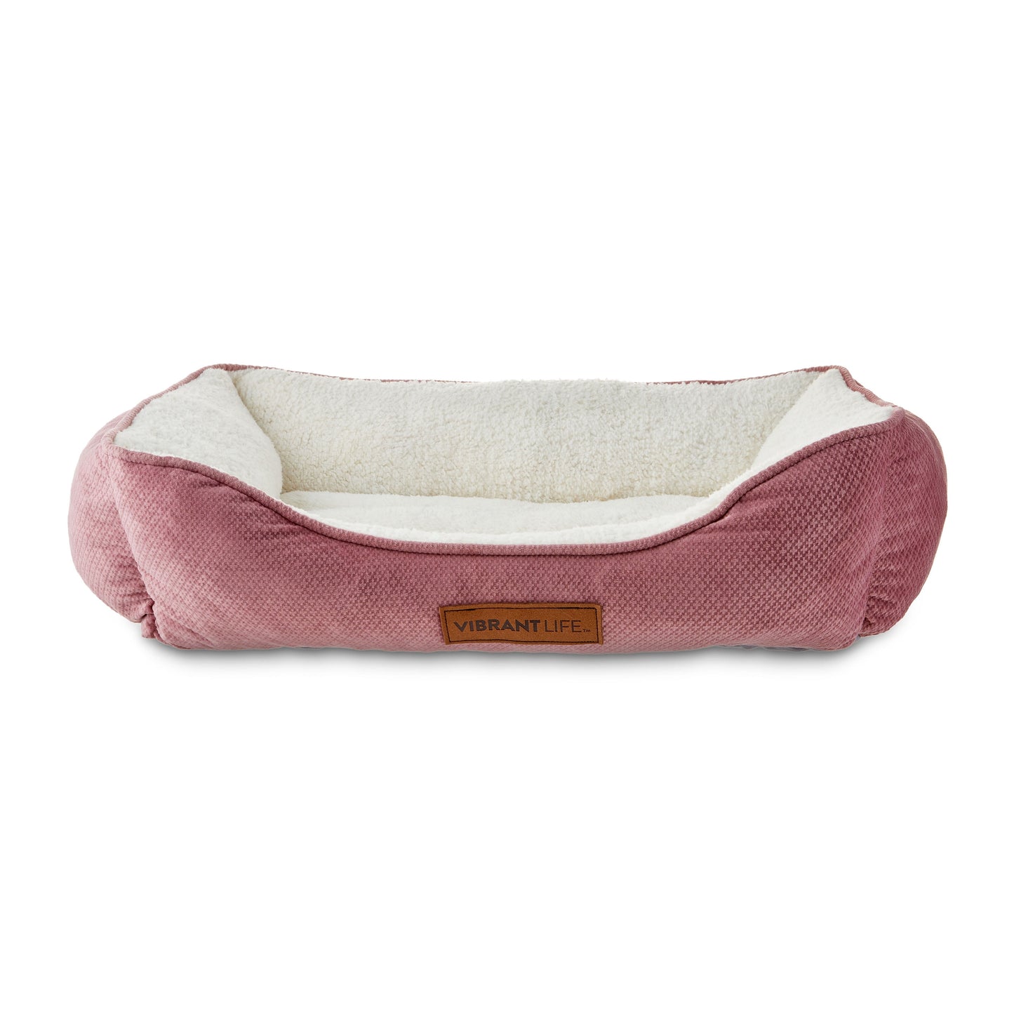 Premium Cuddler Pet Bed, Pink & White