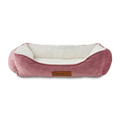 Premium Cuddler Pet Bed, Pink & White