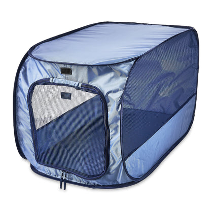 Soft-Sided Pop Open Dog Kennel, Blue, Large