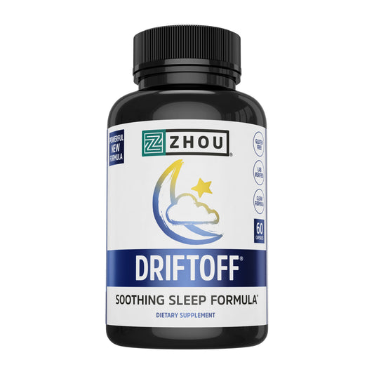 Zhou Drift off Premium Sleep Aid with Valerian Root & Melatonin | Sleep Well, Wake Refreshed | 30 Servings, 60 Veggie Caps