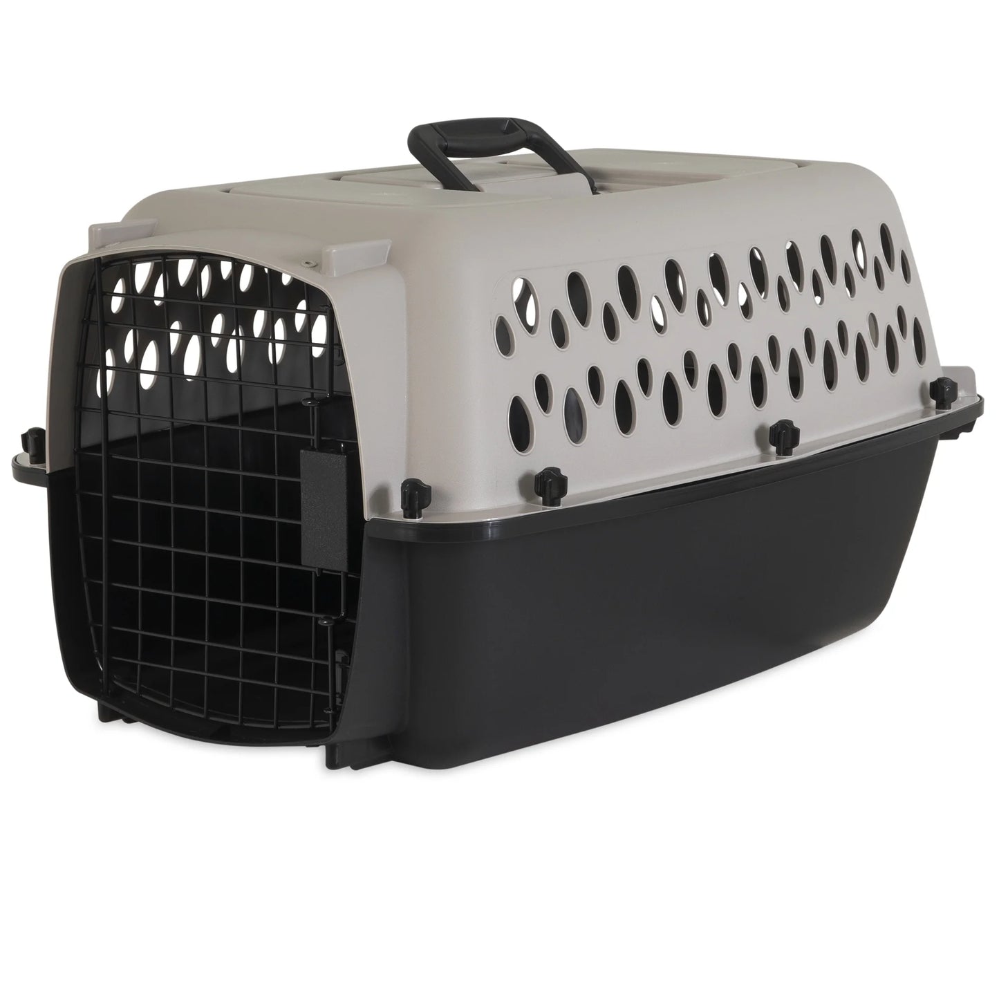 (4 Pack)  Pet Portable Kennel for Dogs, Hard-Sided Travel Carrier, Durable, Metal Door, Black & Grey, for Pets up to 15 Lbs, 23" L X 15.2" W X 11.8" H
